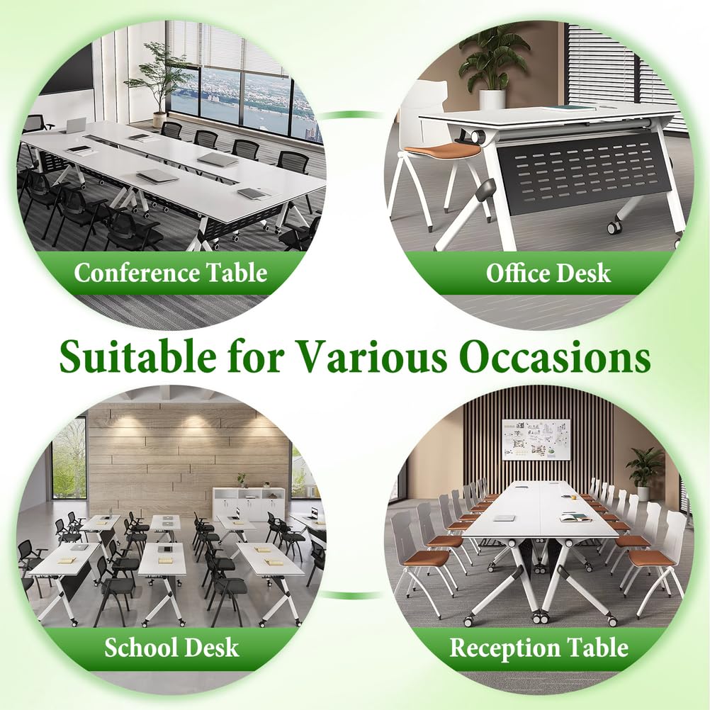 Folding Training Table with Glass Holder 2 Pack M934