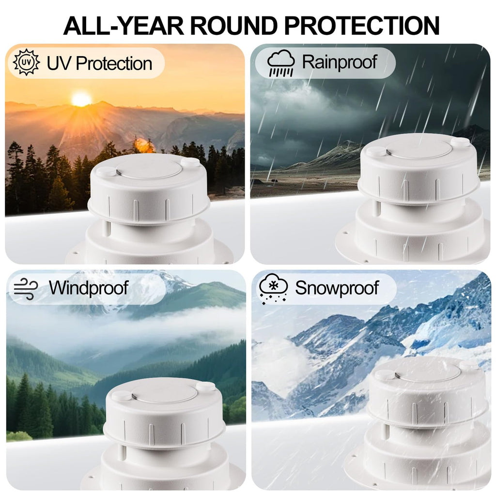 Aluminum RV Plumbing Vent Cap Kit with Screen White C4187