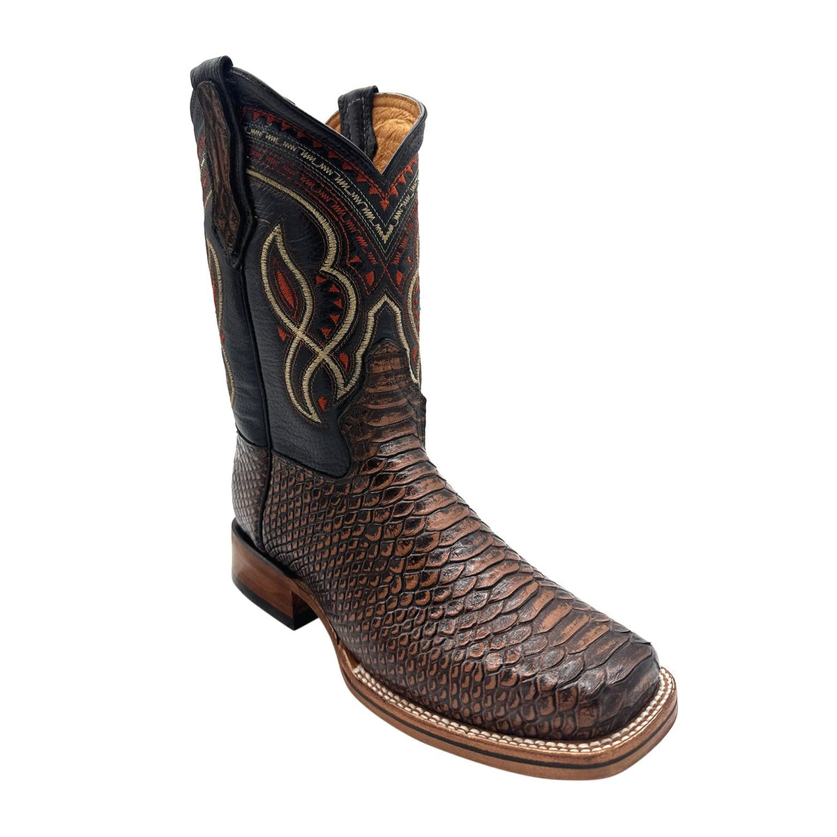 Mens Snakeskin Print Leather Western Boots A616101