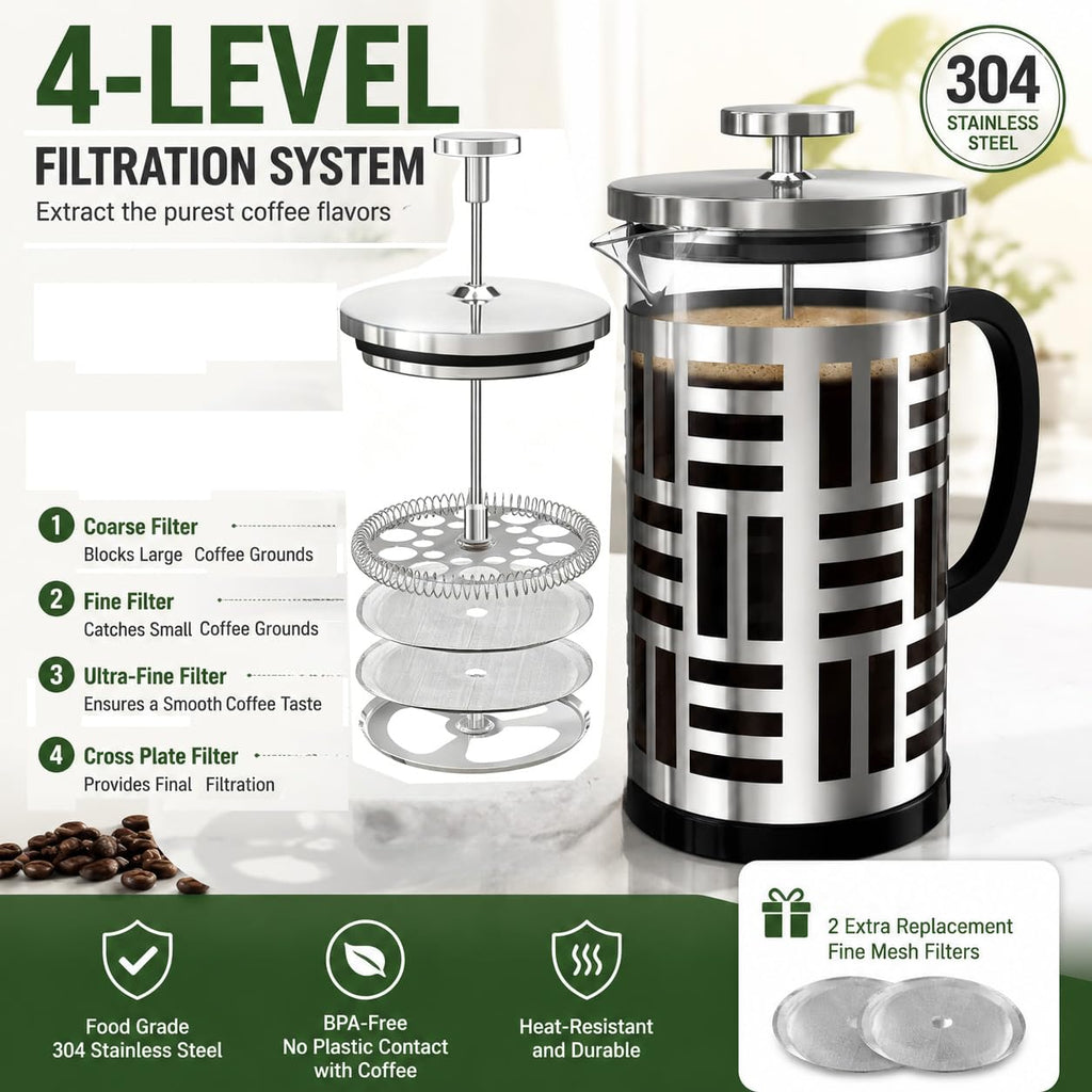 34 oz Brushed Stainless French Press Z595