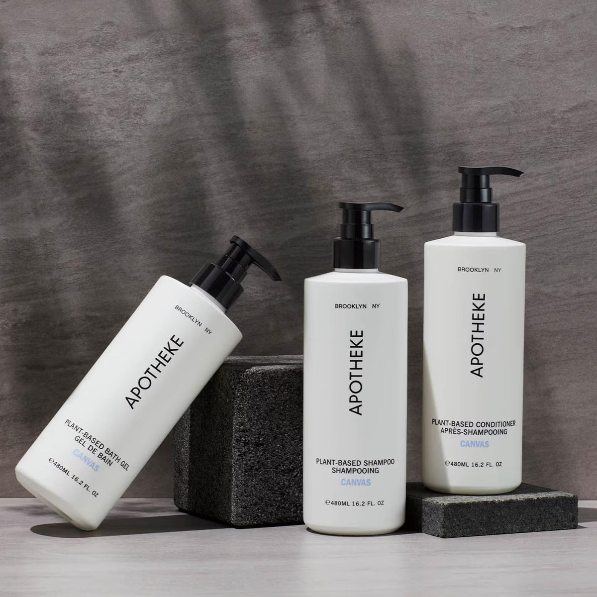 Plant-Based Shampoo and Conditioner Set with Aloe Chamomile Coconut and Jojoba Oils, 16.2 Fl Oz Each K150