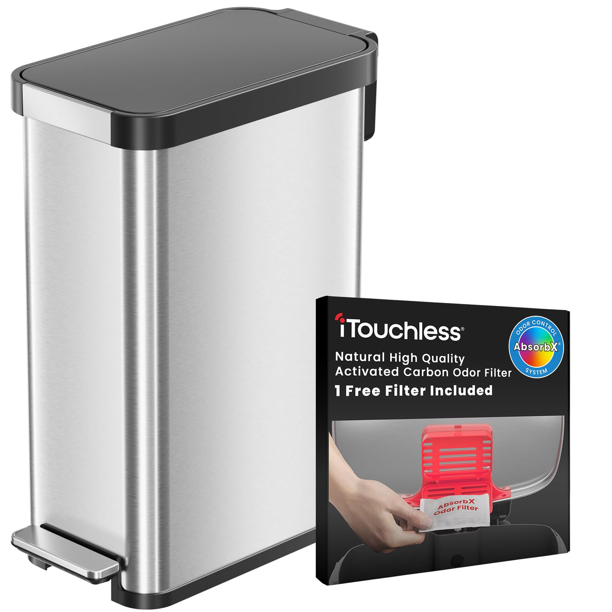 13.2 Gallon Kitchen Trash Can with Odor Filter A481