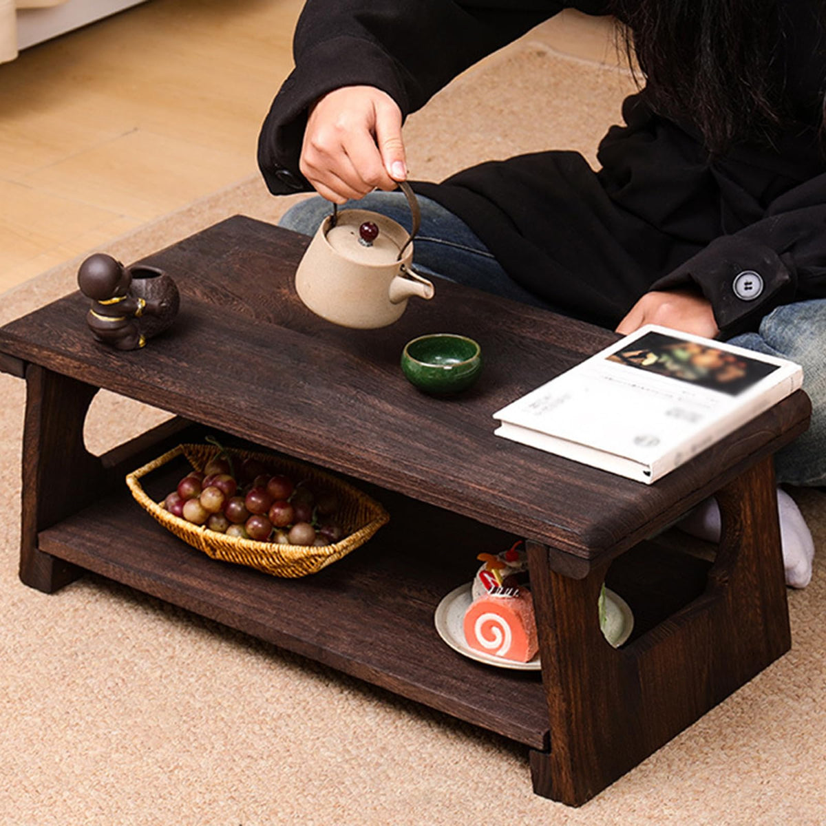 Foldable Japanese Low Floor Table 60x30x22cm Z79994
