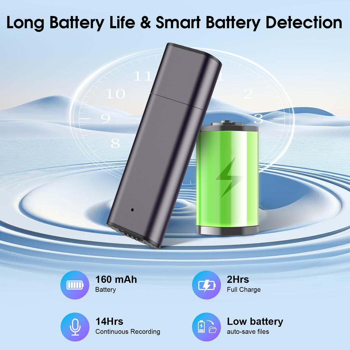 64GB Voice Activated Digital Voice Recorder with Noise Reduction T978662