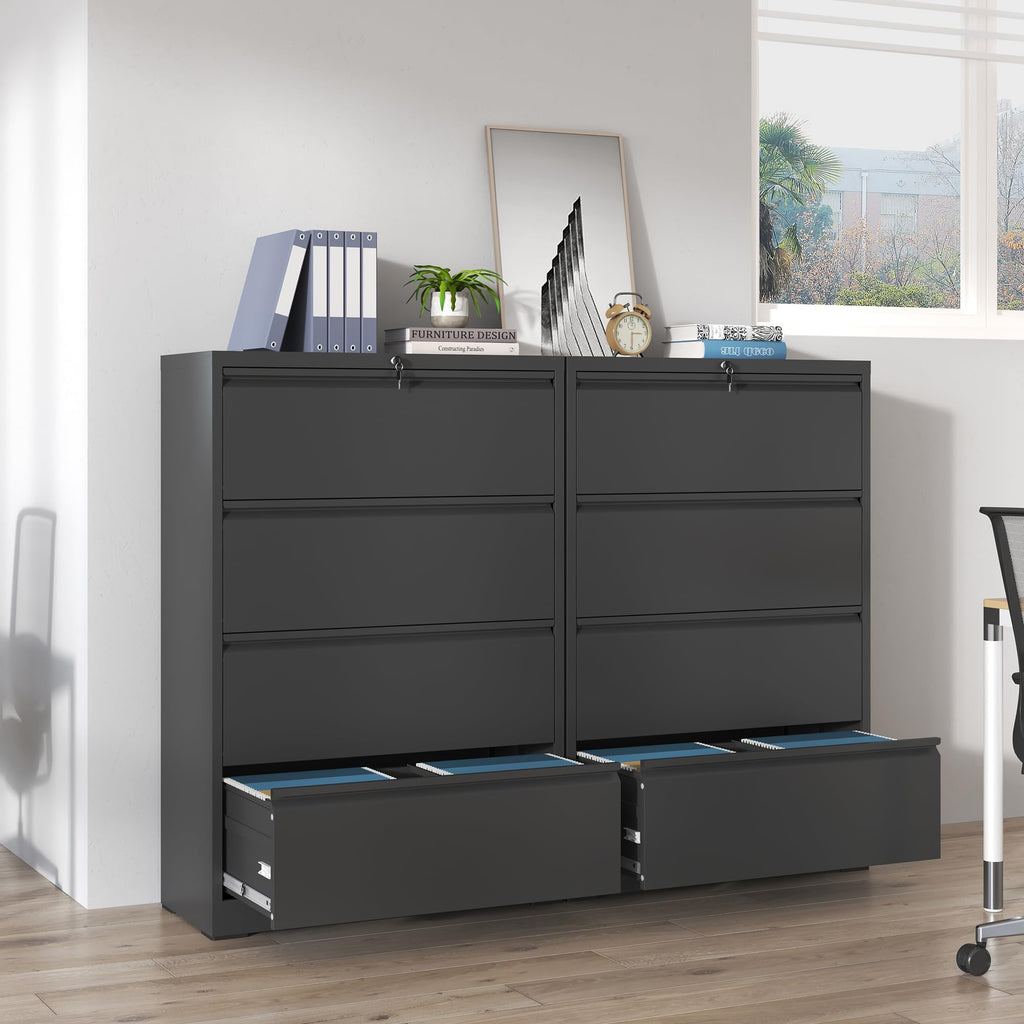 Black 4 Drawer Metal File Cabinet R500514