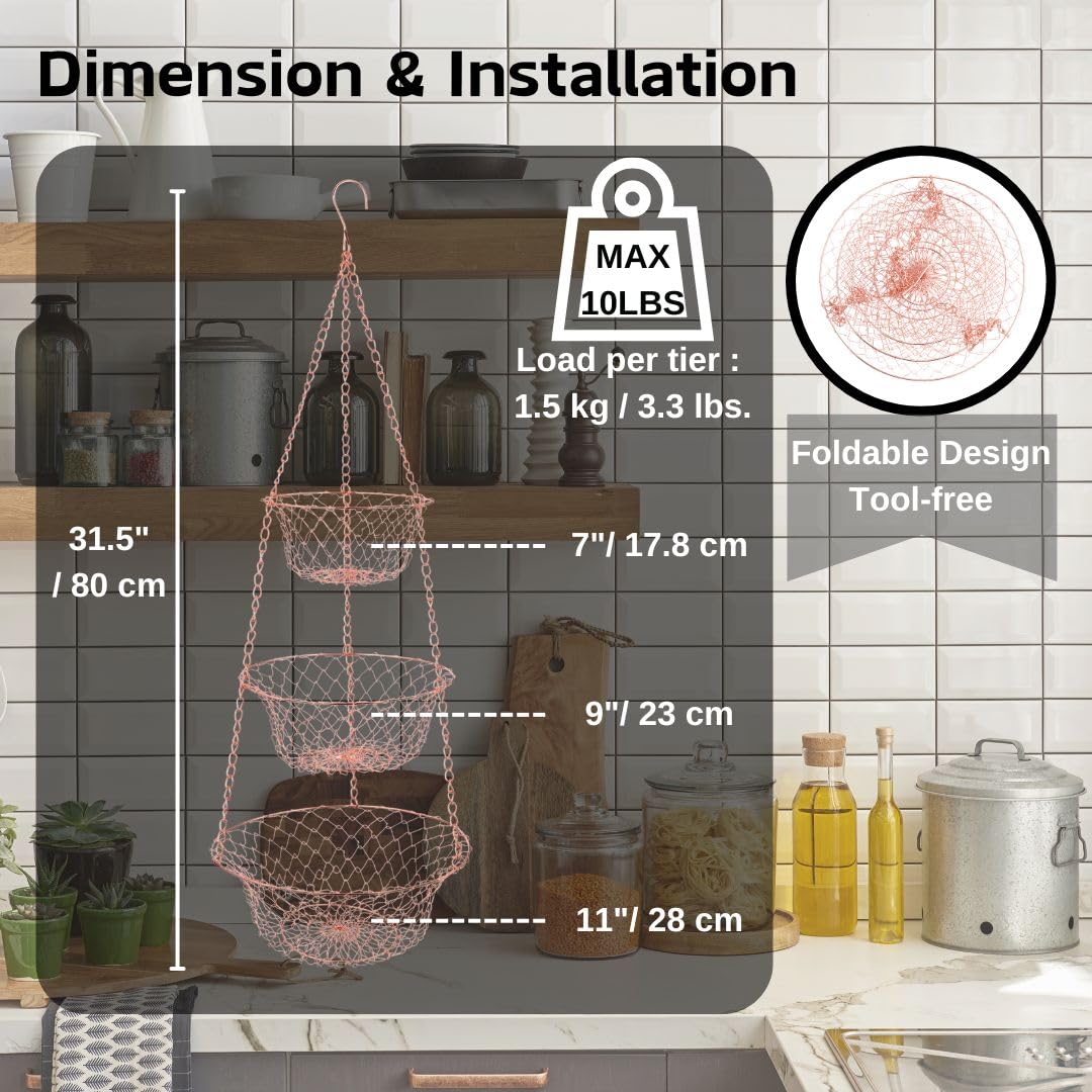 3 Tier Metal Hanging Basket Q73608