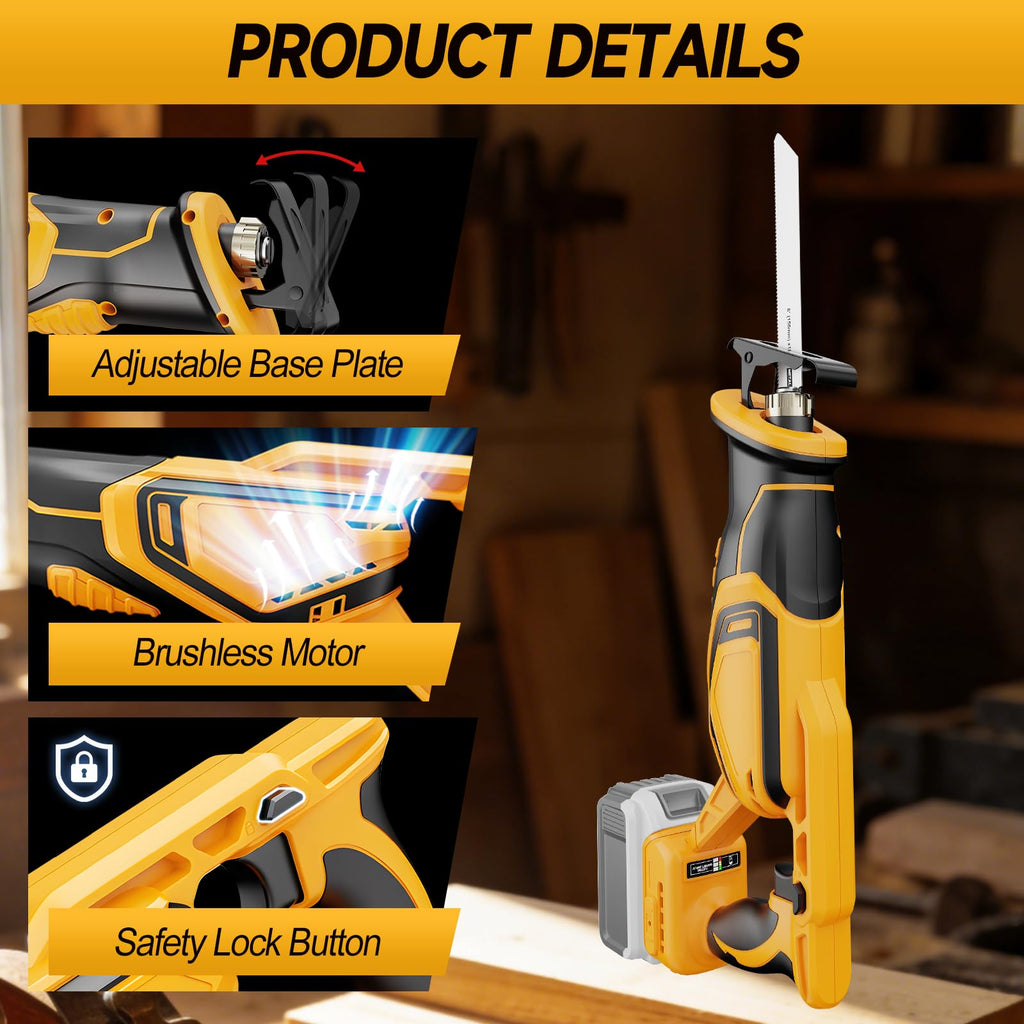 Cordless Brushless Reciprocating Saw with 8 Blades F240850