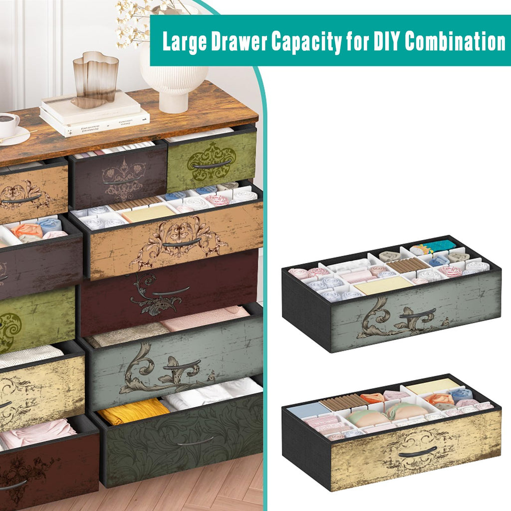 12 Drawer Fabric Dresser Y2388