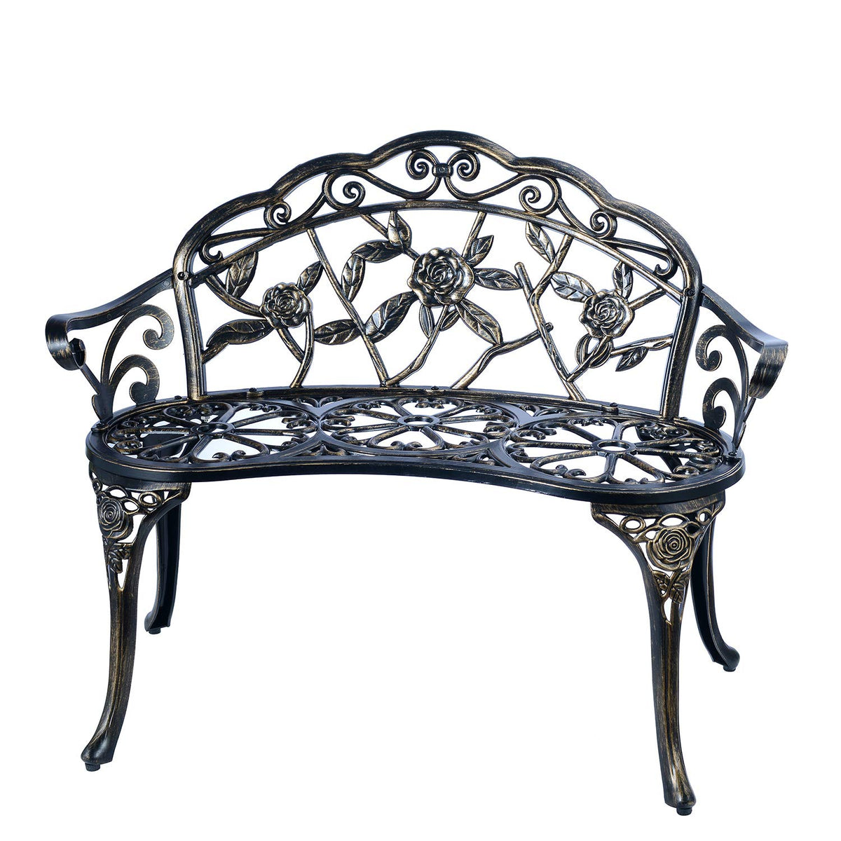 Cast Aluminum Patio Bench S534