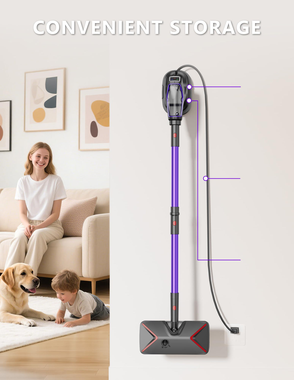 Heavy Duty All-in-One Steam Mop with Detachable Handheld Steamer H274838