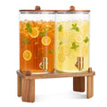 2pcs 1.2 Gallon Glass Drink Dispenser with Stand T20913