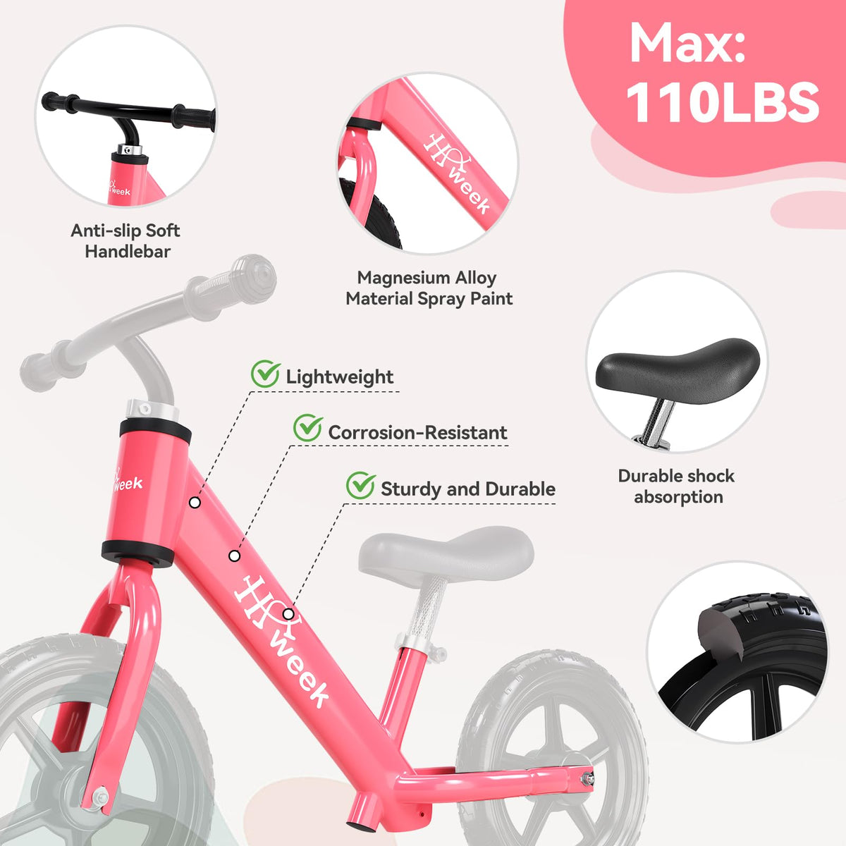 12” No Pedal Adjustable Toddler Balance Bike H815108