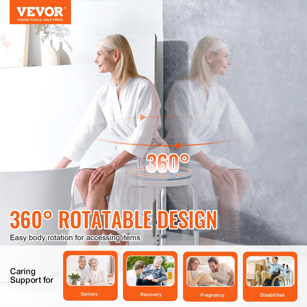 Adjustable Non-Slip Shower Chair 300 lbs Capacity G616649