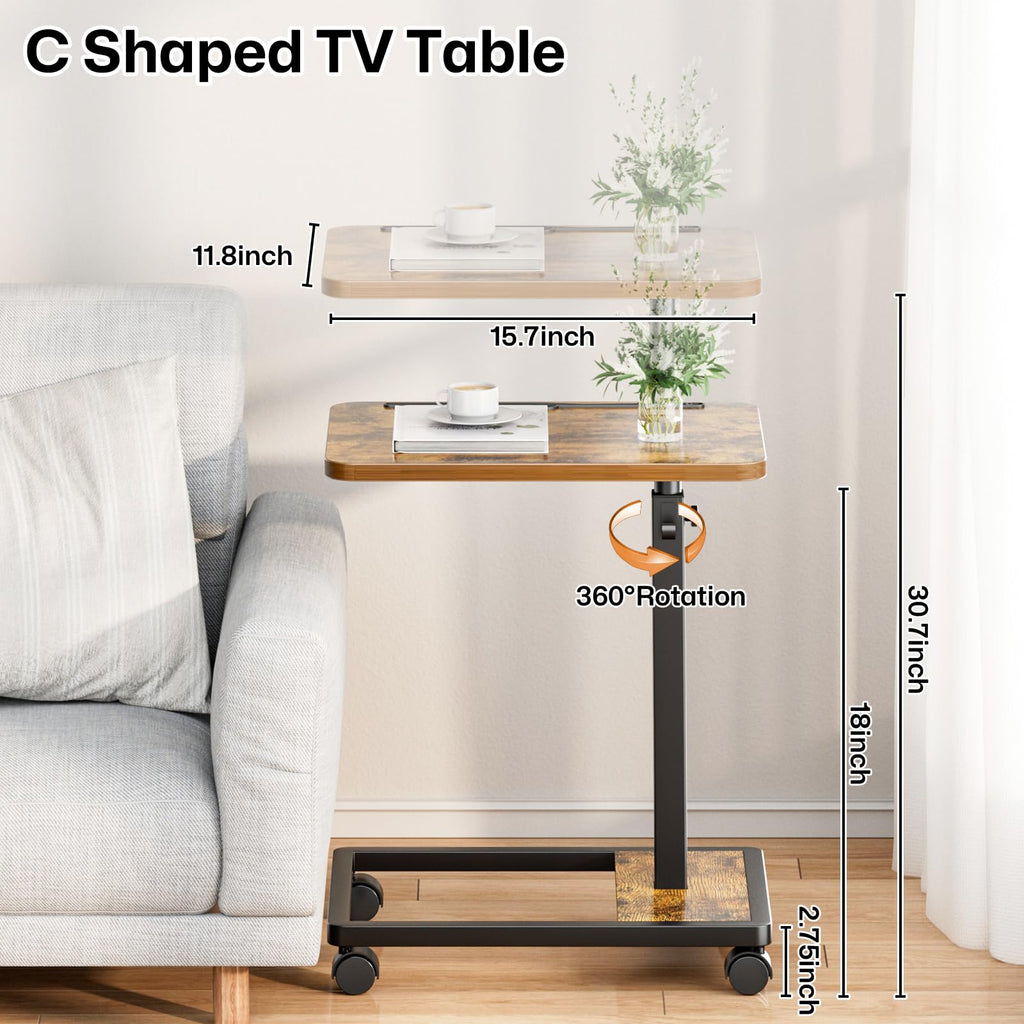 Adjustable TV Tray Table with Wheels K9395
