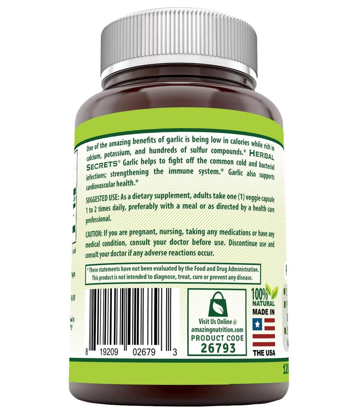 Garlic 500 mg 120 Veggie Capsules Supplement R597157