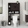 Over The Toilet Storage Cabinet with 2 Barn Doors, Espresso I86896