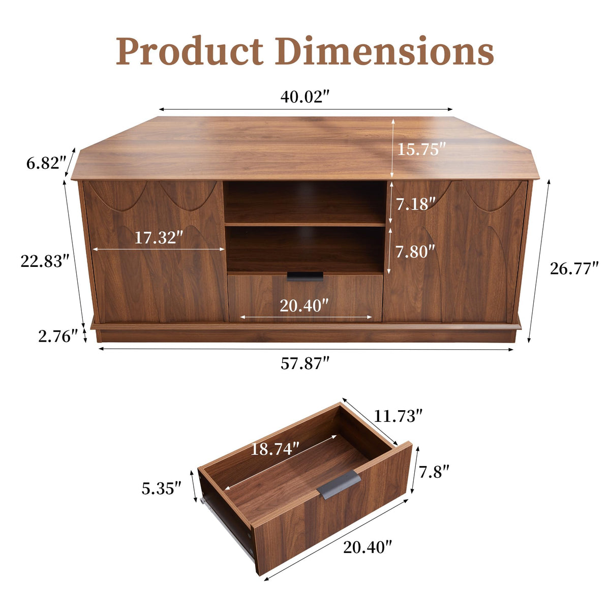 Corner TV Stand up to 65 inch K462