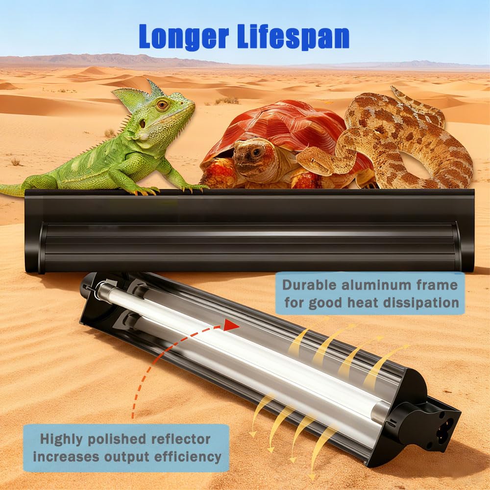 15W T8 UVB 10.0 Reptile Light Fixture Combo Kit V619843