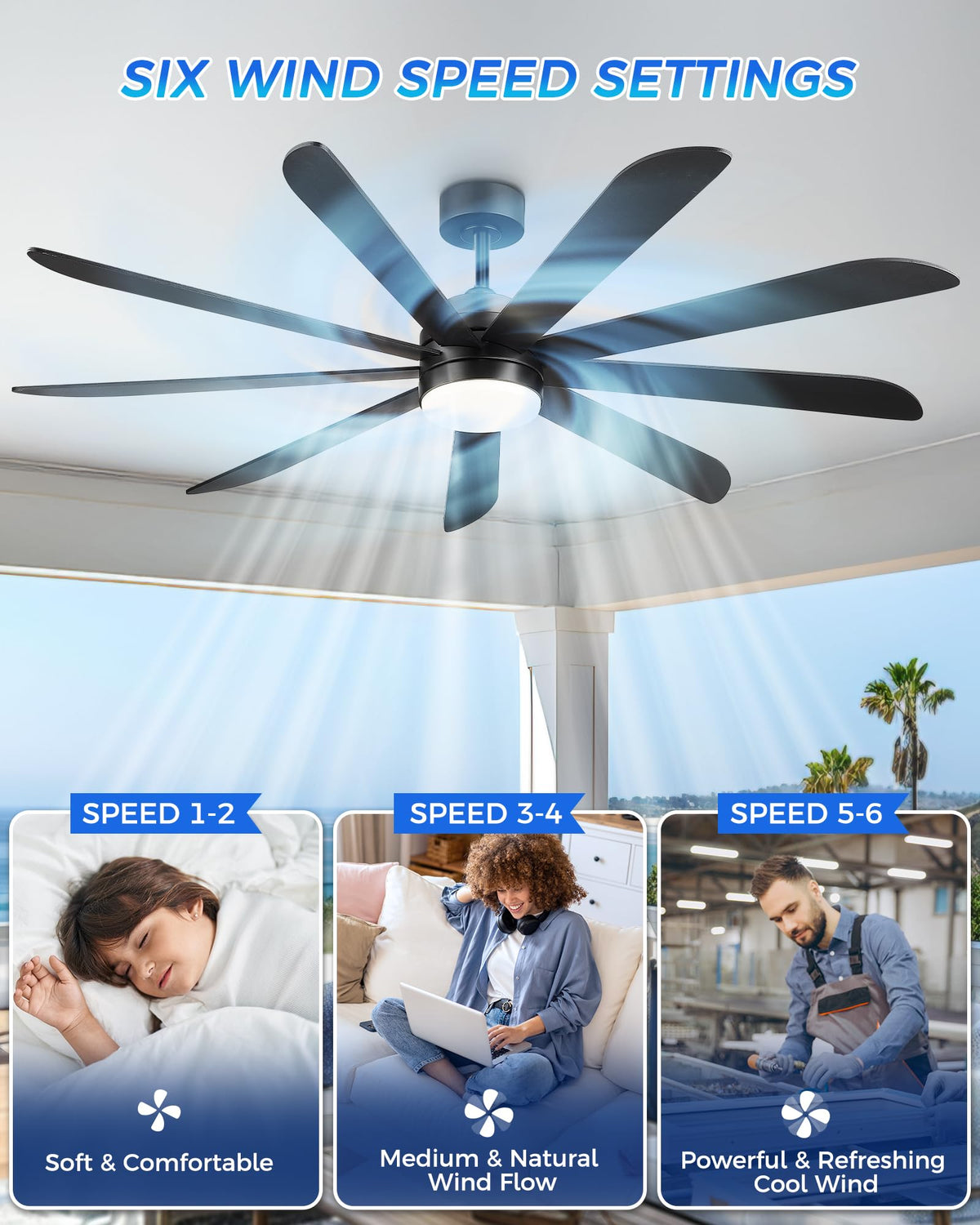72 Inch Ceiling Fan with Light Q94447