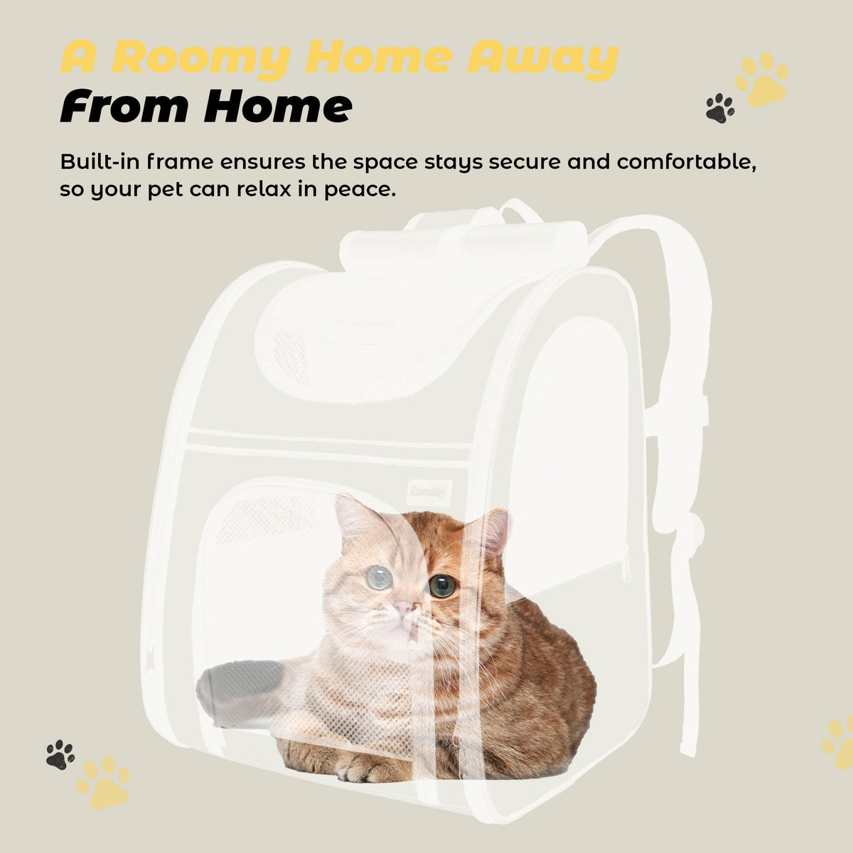 Expandable Airline Approved Cat Backpack Carrier with Breathable Mesh C255