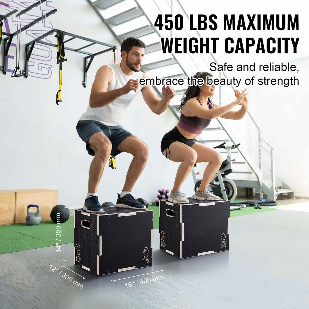 16/14/12 Inch Wooden Plyometric Jump Box I82185