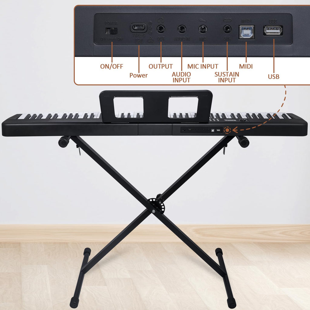 88 Key Electric Digital Piano with Semi Weighted Keys Y551853