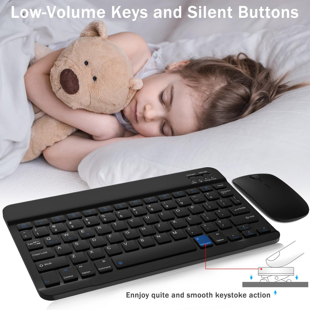 Black Rechargeable Bluetooth Keyboard and Mouse Combo X116