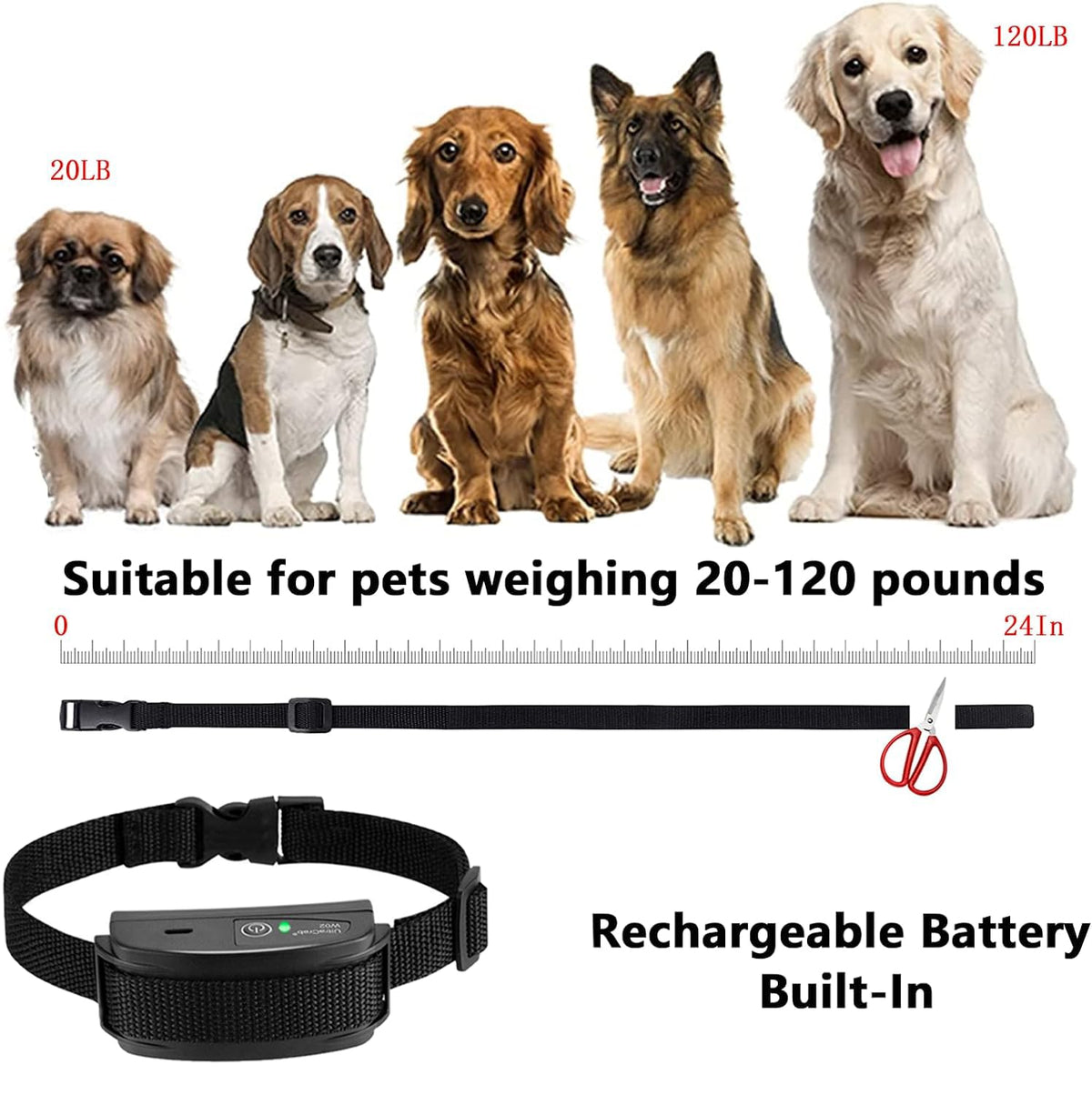 In-Ground Electric Dog Fence System with Waterproof Training Collar C88367
