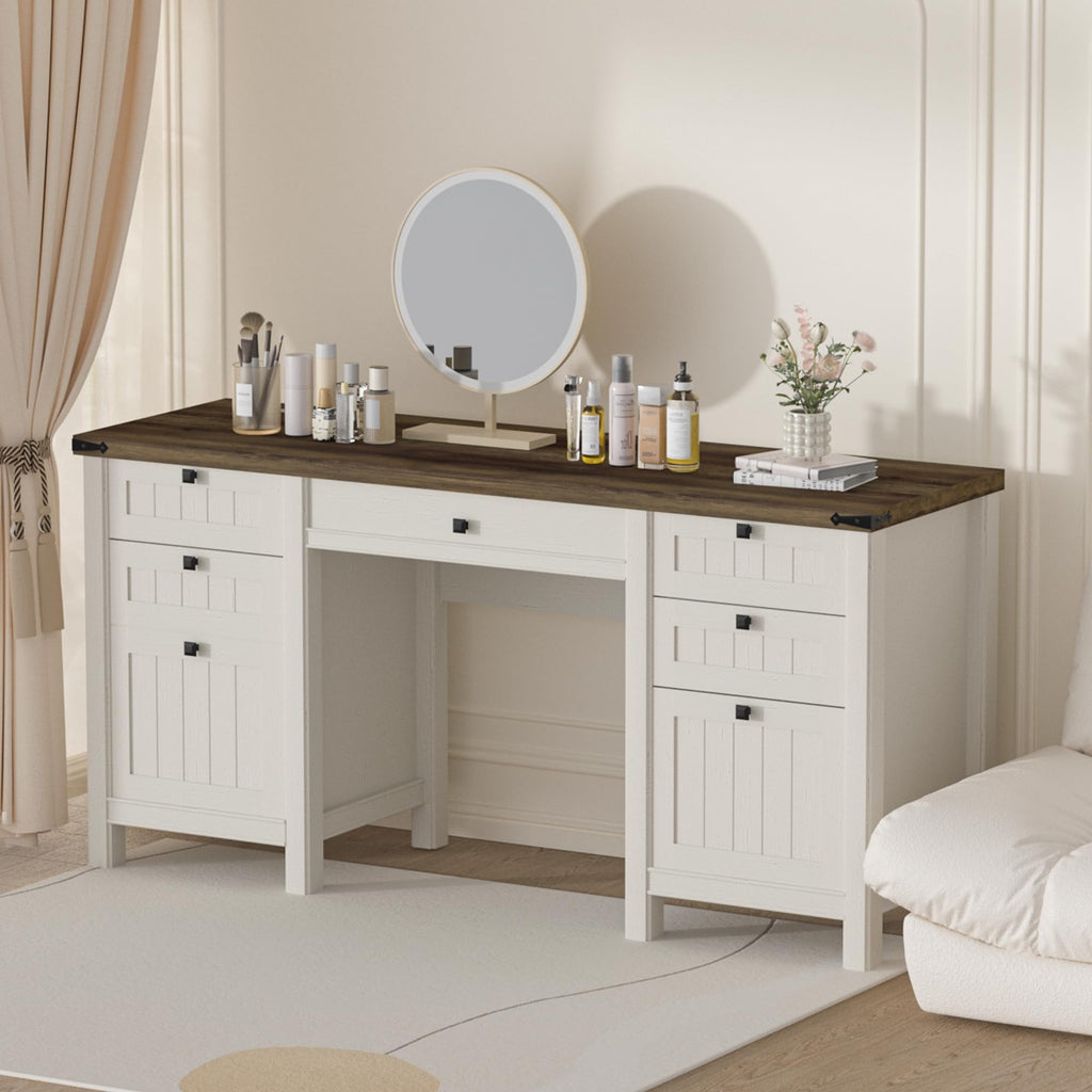 62" Executive Desk with File Drawer & Cabinet S516246
