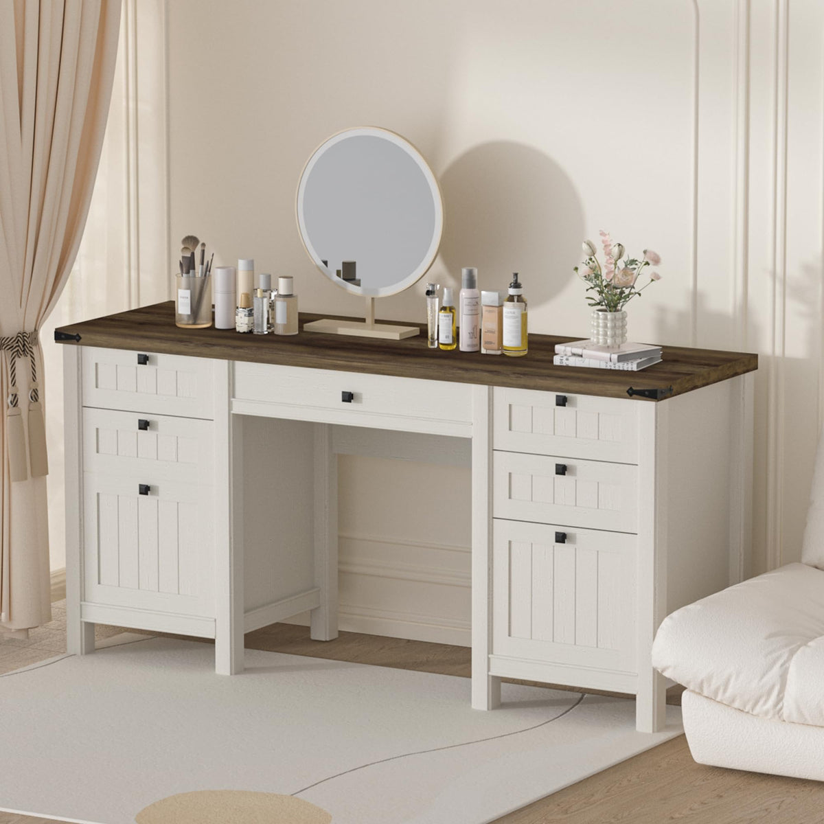 62" Executive Desk with File Drawer & Cabinet S516246