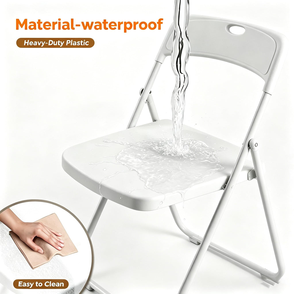 10 Pack White Plastic Folding Chairs L308