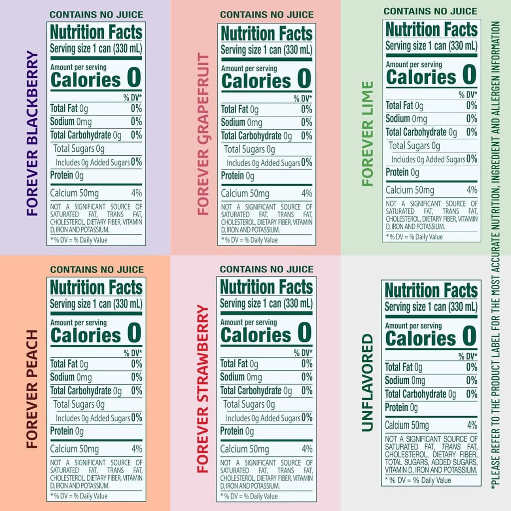 Flavored Sparkling Water 6 Flavor Variety Pack 18 Count Y535