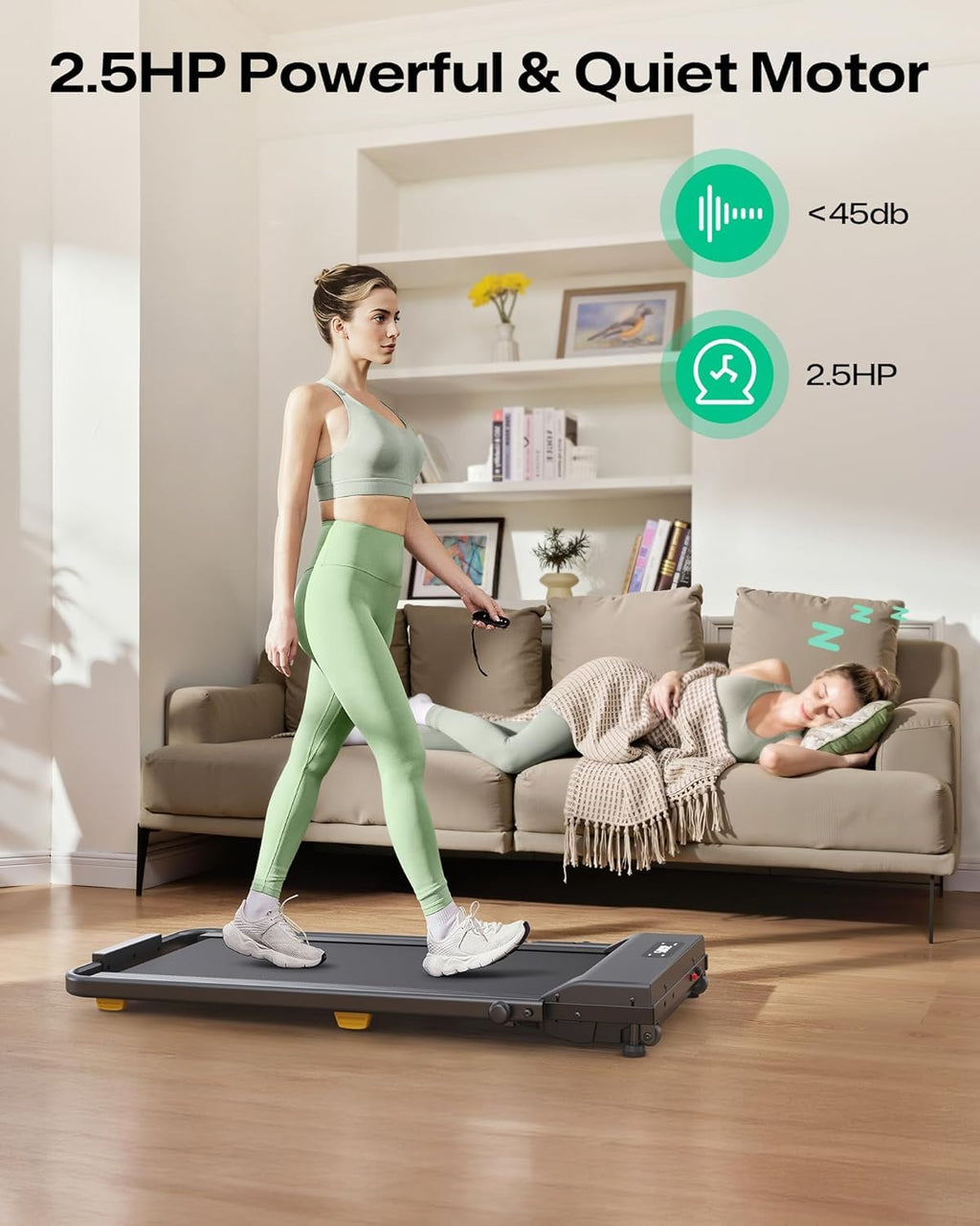 2.5HP Portable Walking Treadmill with Incline C103