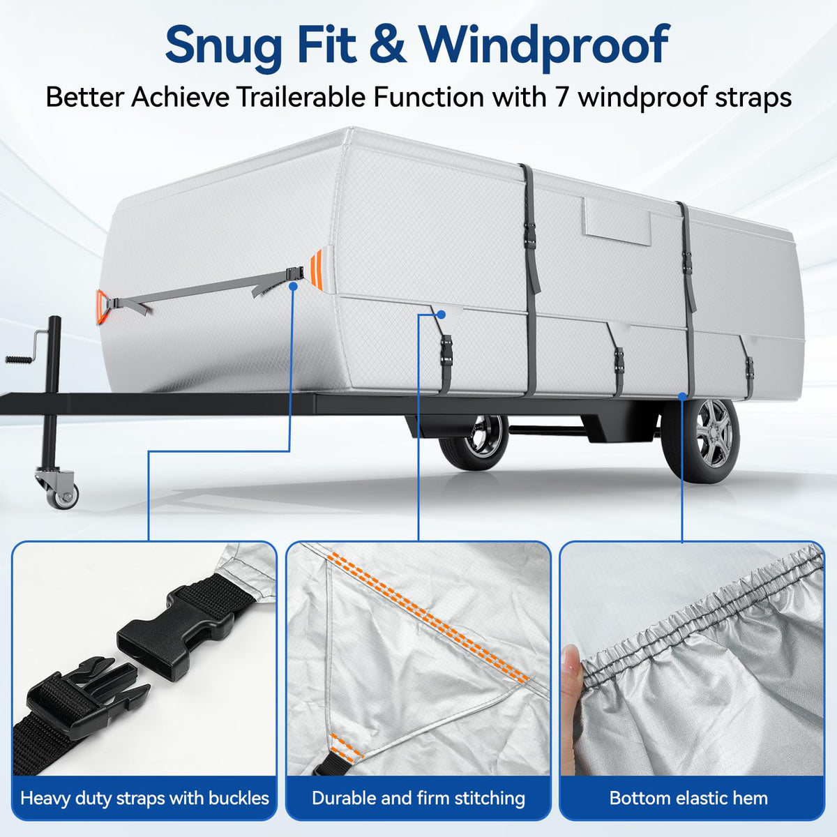 14'-16' Waterproof Oxford Fabric Camper Cover Y4186