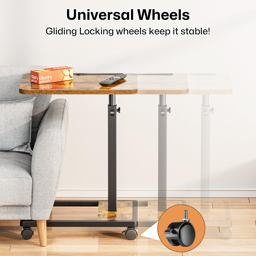 Adjustable TV Tray Table with Wheels K9395