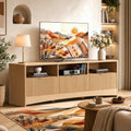 59″ Wide 3 Drawer TV Stand with Open Shelves, Natural Oak M96502