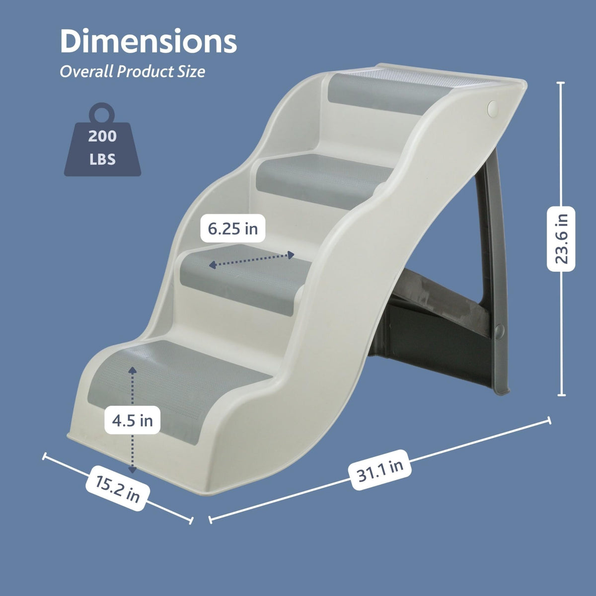 Lightweight 4-Step Pet Stairs Q504