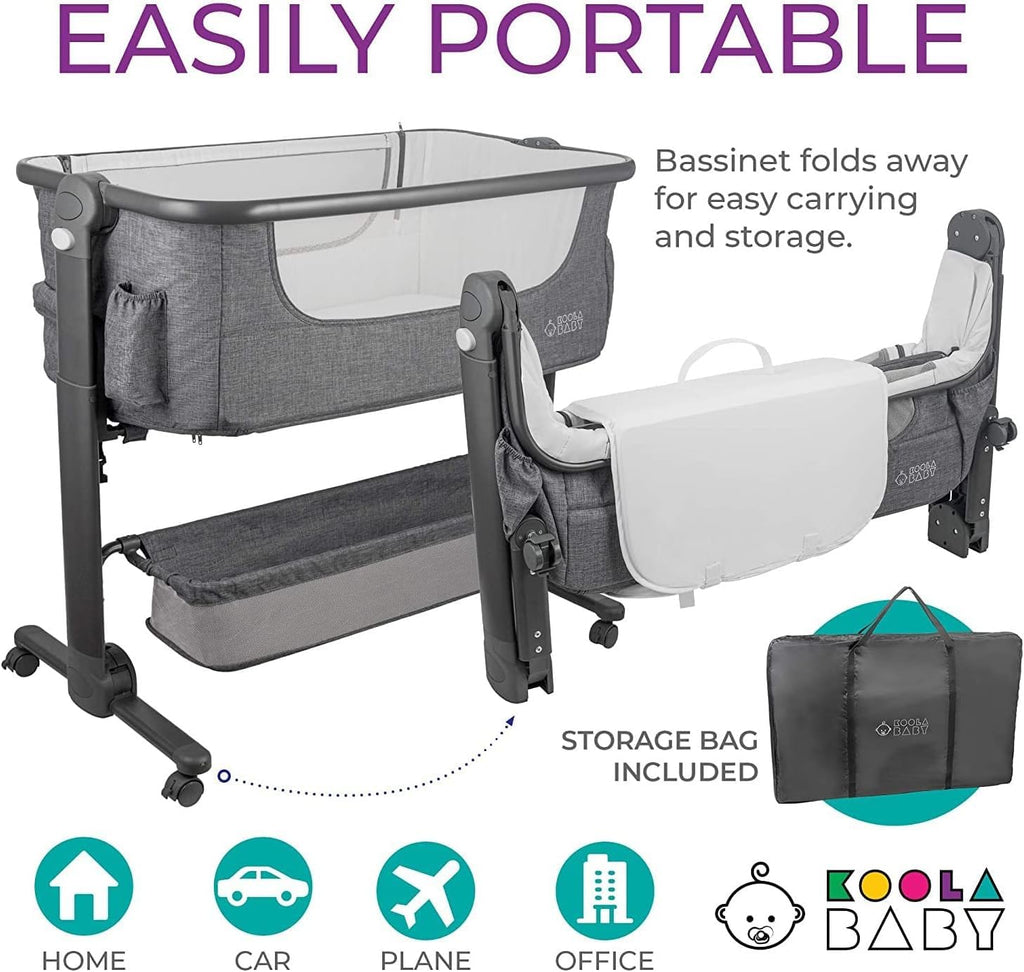 Baby Bassinet Bedside Sleeper Portable Crib with Storage Basket A4285