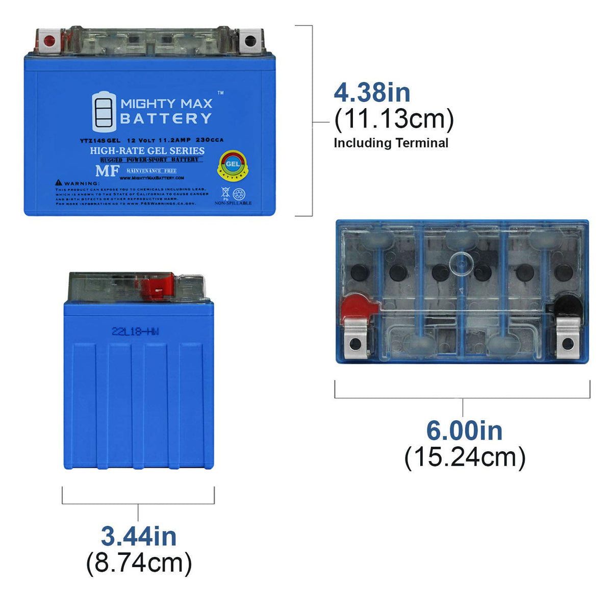 12 Volt 11.2 AH GEL Type 230 CCA Rechargeable Maintenance Free SLA AGM Motorcycle Battery Pack of 2 N9920
