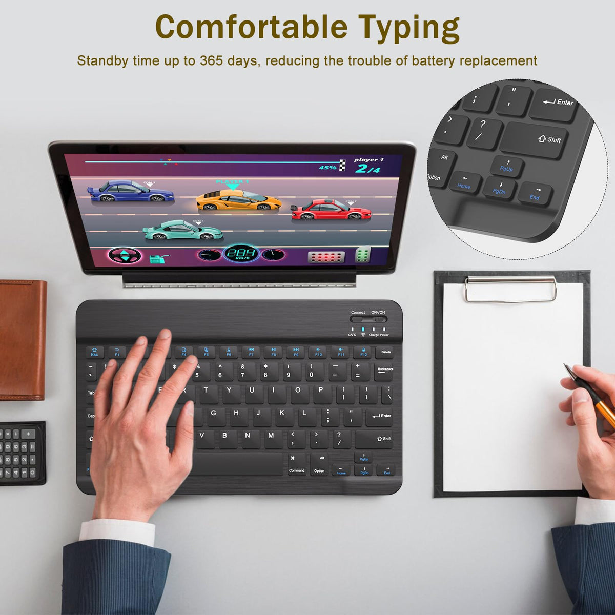 Black Rechargeable Bluetooth Keyboard and Mouse Combo X116