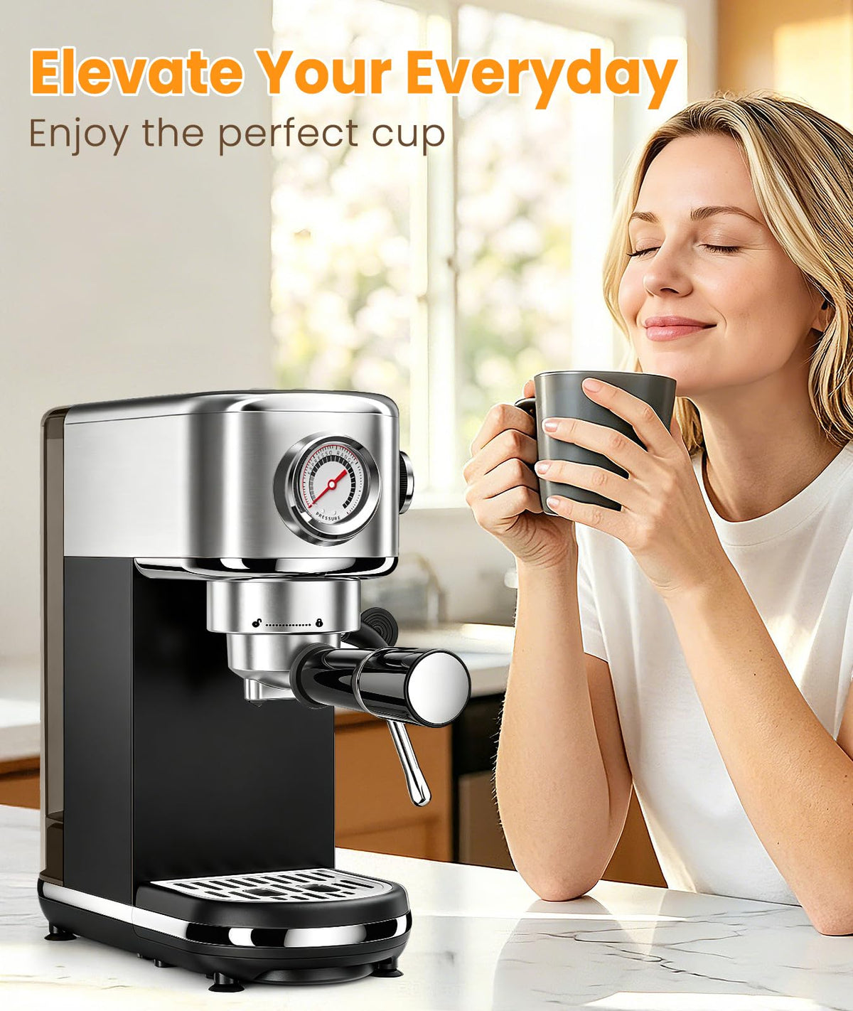 20 Bar Espresso Coffee Machine with Milk Frother R79580