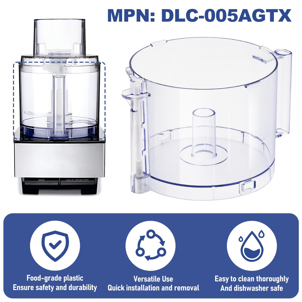 14-Cup Food Processor Work Bowl Replacement with Handle M91889