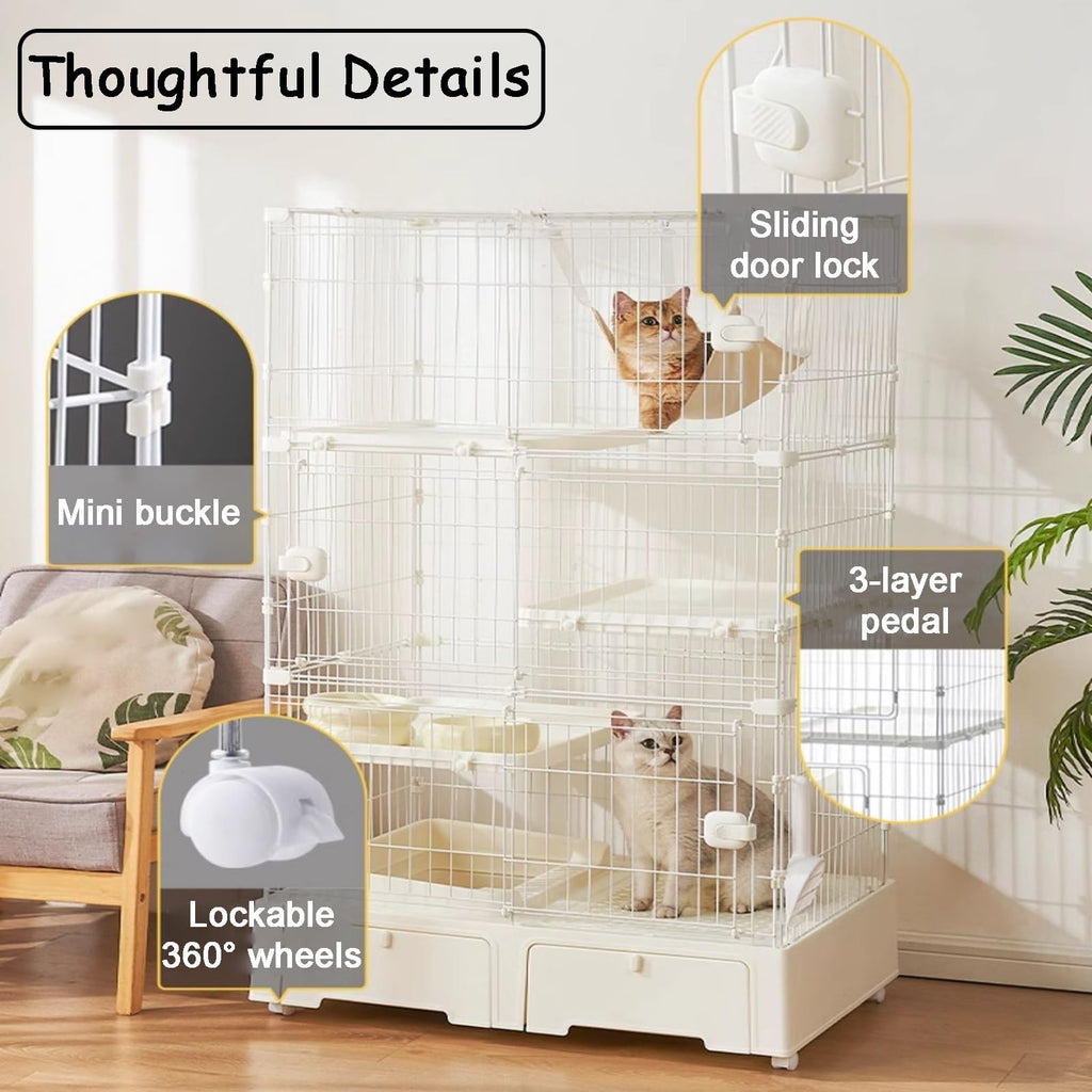 4 Tier Indoor Cat Enclosure with 3 Jumping Platforms Y198