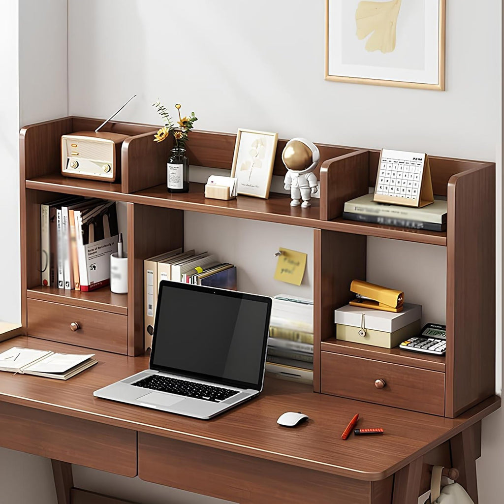 White Desktop Bookshelf Wood Storage Rack O1342