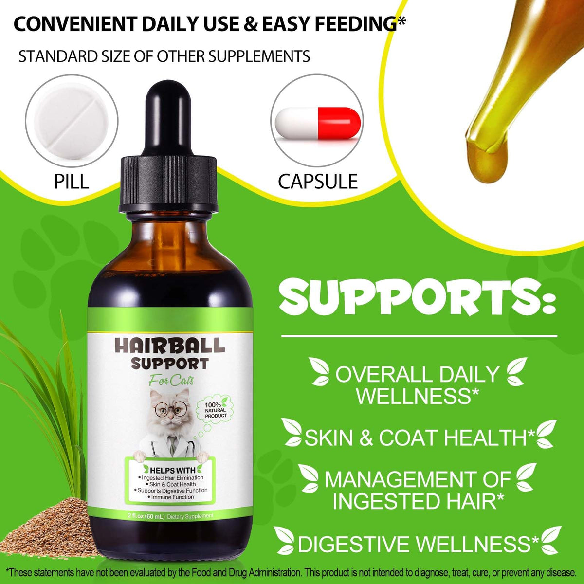 Natural Hairball Relief Drops with Pumpkin & Aloe 2 fl oz K915010