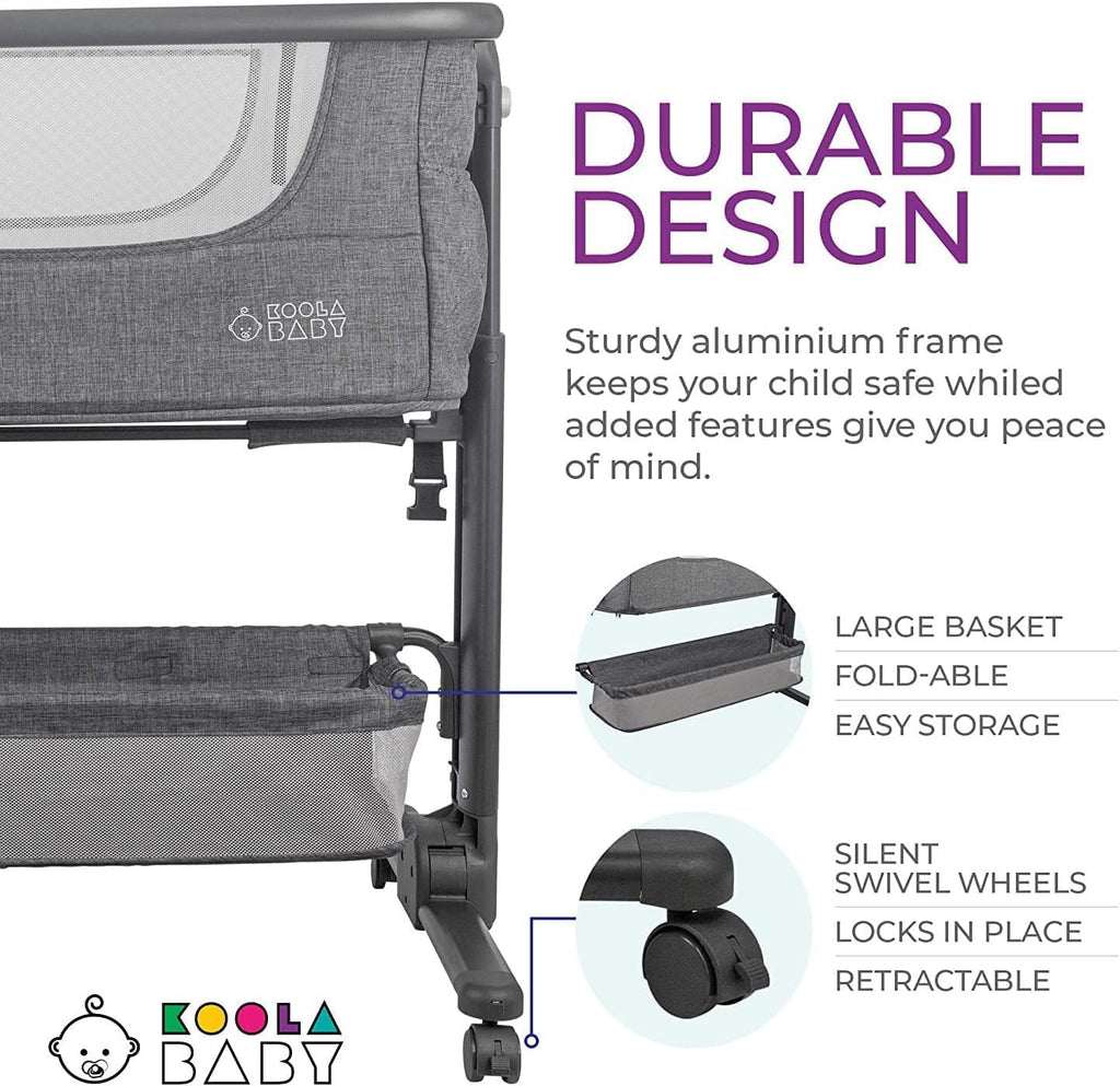 Baby Bassinet Bedside Sleeper Portable Crib with Storage Basket A4285