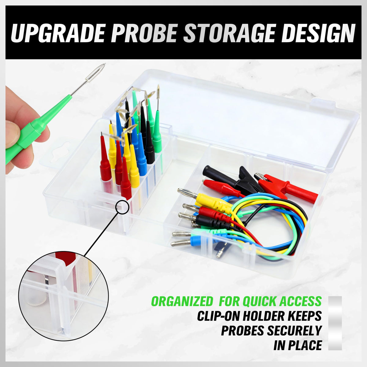 22 Pc Back Probe Pin Kit with 5 Colors Silicone Wires N90493