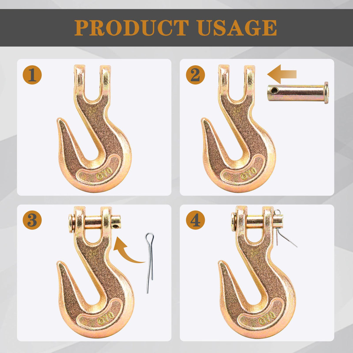 3/8 Chain Hook Heavy Duty 4 Pack W9576