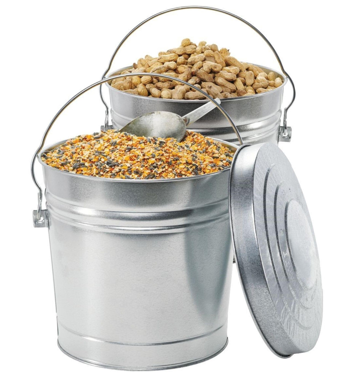 6 Gallon Galvanized Steel Storage Can or Waste Bin with Locking Lid O260