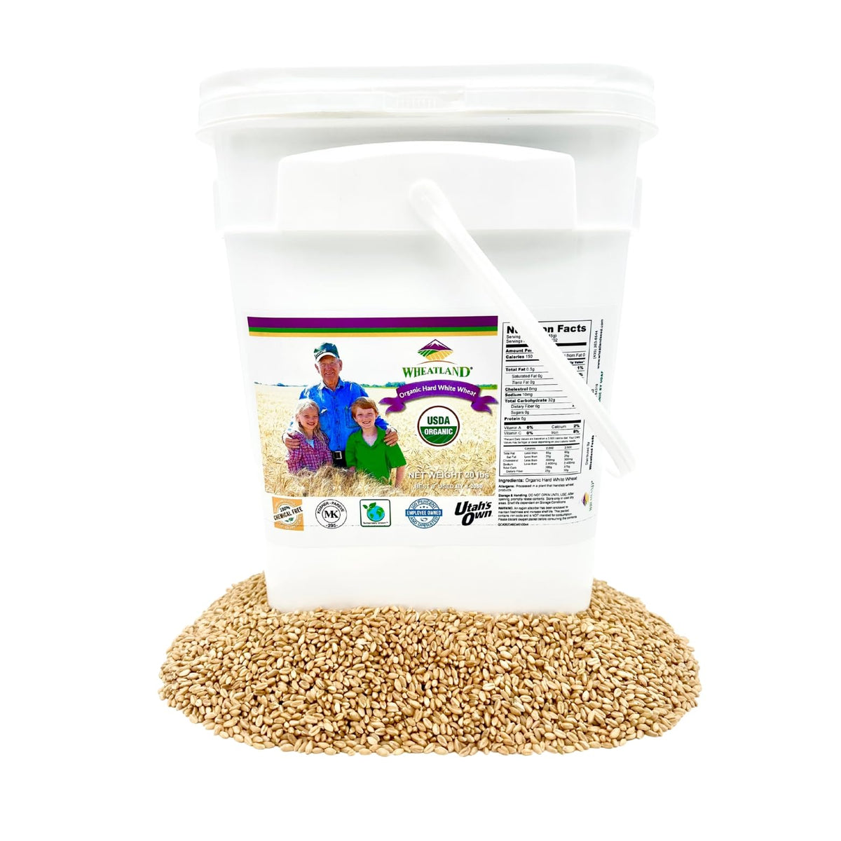 Organic White Wheat Berries 20lb B72457